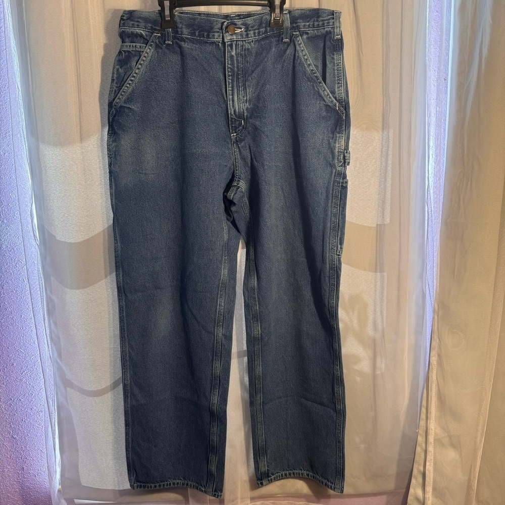 CARHARTT Carpenter Jeans Loose Fit Men’s Size 36x32 Dark Wash Blue Denim Size 36